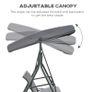 3 Seater Garden Swing Bench with Adjustable Canopy and Steel Frame Image 4
