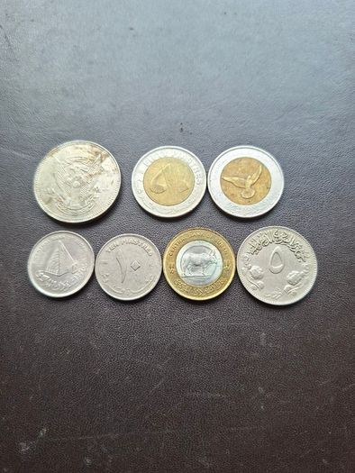 A Lot of 7 coins from Sudan (1971-2006)