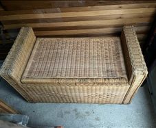 Pair of rattan storage bench