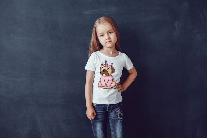 Cute Funny Animals Unicorns Printed Girls T-shirt Tee Top Shirt Birthday Girl Tees Tops Shirts
