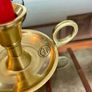 Pair Round Brass Candlestick Holders Considered by Helen James Collection Image 9