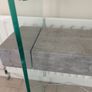 Glass Console Table with concrete Slab Shelf, 100cm Length, 35cm wide and 80cm Tall, in excellent condition Image 5
