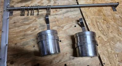 Stainless steel Kitchen 80cms rail with 10 hooks & 2 baskets