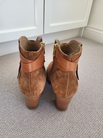 Brown suede ankle boots