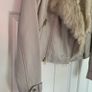 River Island Beige Faux Leather Jacket with Removable Faux Fur Collar Image 4