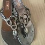 Embellished Silver Sandals By Julian MacDonald Image 4