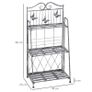 Foldable 3 Tier Plant Stand, Freestanding Metal Flower Display Rack Image 2