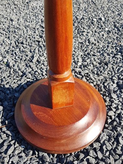 plant holder in hardwood (mahogany).
