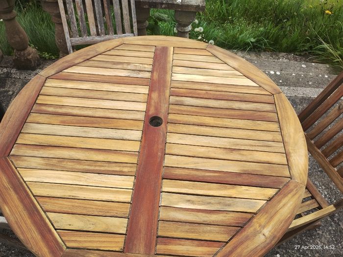 Folding Wooden Garden Table & 3 Chairs (26146)