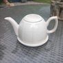 Vintage Beverley White Teapot Made In England Reg Design 884646 Chromed Cover  D18 POST 10e Image 4
