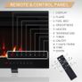 50" Wall Mounted Electric Fireplace, Winslow, Black With 1kW-2kW Heater, 9 Colour LED Flame Effect, Logs & Crystals Included, Touch Screen & Remote Control, TV Safe Media Wall Image 5