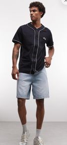New Era Baseball Jersey Top Navy Large Bnwt