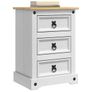 Bedside Table with Drawer White 45 x 35 x 64 cm Solid Pine Wood Image 3