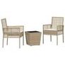 Garden Bistro Set 3 pcs Beige Poly rattan Image 4