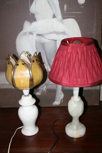 Two Vintage Marble Lamps