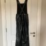 Never Fully Dressed PU vegan leather dungarees in black Image 7