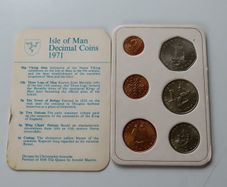 Isle of Man First decimal coin set 1971 | Pobjoy Mint 6 coins with card