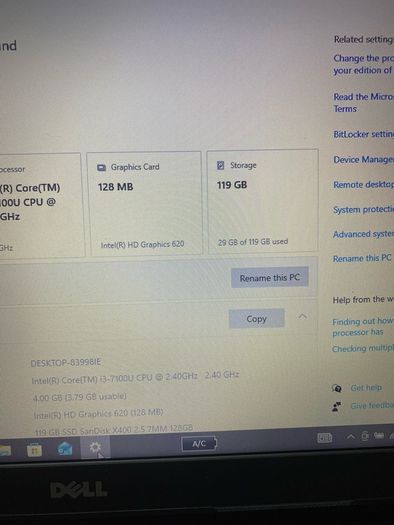6 x Dell Laptops i3 pro 4gb ram 128gb ssd w10