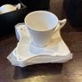 Set of 4 white porcelain espresso cups with saucers Image 2