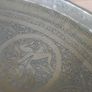 Large 23.5" Hand-Chased Solid Brass Tray Table Top Antique Indo-Persian Engraved Platter 60cm Image 4