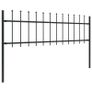 Garden Fence with Spear Top Steel 3.4x0.6 m Black Image 2