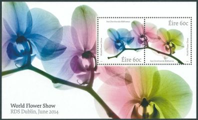 2014 Ireland World Flower Show Commemorative Stamps Miniature Sheet Mint Never Hinged (MNH)