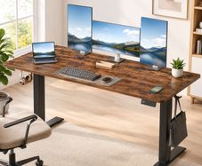 Large Electric Desk 140cm Vintage Brown or White
