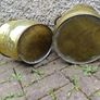 2 antique brass coal buckets Image 2