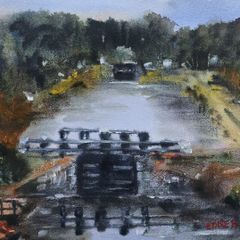Boland's lock tullamore watercolour