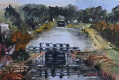 Boland's lock tullamore watercolour