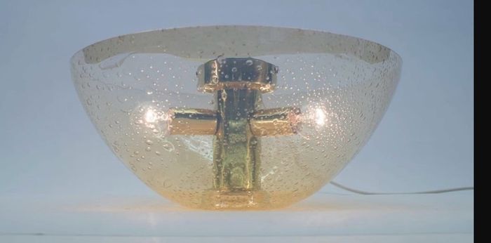 Vintage German glass ceiling light c1970