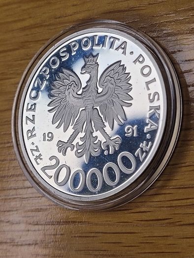 1991 Tokarzewski 200000 zlotych silver coin Poland