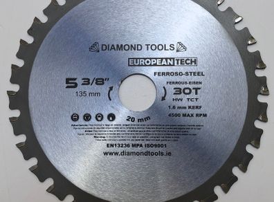 Cordless Circular Saw Blade 135mm  20mm hole