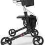 Lightweight Foldable Rollator - Easy Foldable for Boot Foldable Travel - Height Adjustable - Includes Practical Bag Under Seat - Walking Trolley - Walking Aid - Walking Aid - Black Image 2