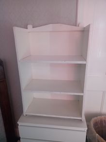 White shelving units