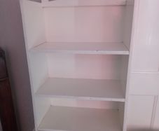 White shelving units