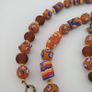 Vintage Venetian Style Skunk Eyes & Feather Desgin Glass Beads Necklace Image 7