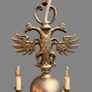 Vintage Chrome Flemish Eight Branch Chandelier Image 4