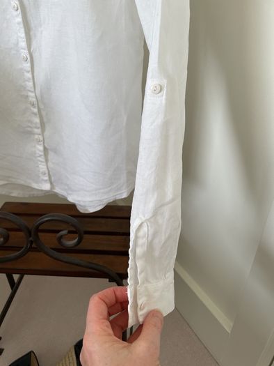 White linen blouse Size 12 EU40