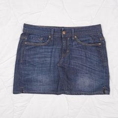 Gap Dark Wash Blue Denim Mid Low Rise Mini Skirt 10UK/38EU