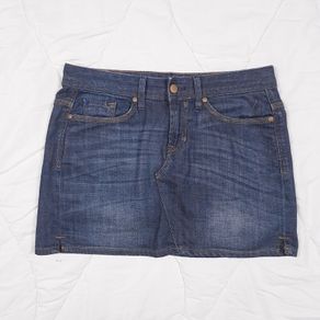 Gap Dark Wash Blue Denim Mid Low Rise Mini Skirt 10UK/38EU