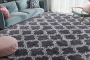 ug for Living Room, Non-Slip Rug, Soft Rug, Shaggy Rug, Rectangular Rug, Luxury Comfortable for Living Room, Bedroom, Floor Mat (Light Black, 135 x 185 cm)