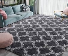 ug for Living Room, Non-Slip Rug, Soft Rug, Shaggy Rug, Rectangular Rug, Luxury Comfortable for Living Room, Bedroom, Floor Mat (Light Black, 135 x 185 cm)