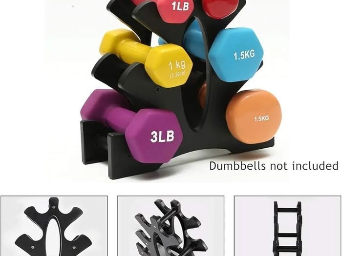 Dumbbell Stand 3 Tier- Dumbbell Rack Stand(Dumbbells Not Included), Dumbbell Rack Storage PP Triangular Dumbbell Weight Stand Storage Accessories for Home Gym Exercise