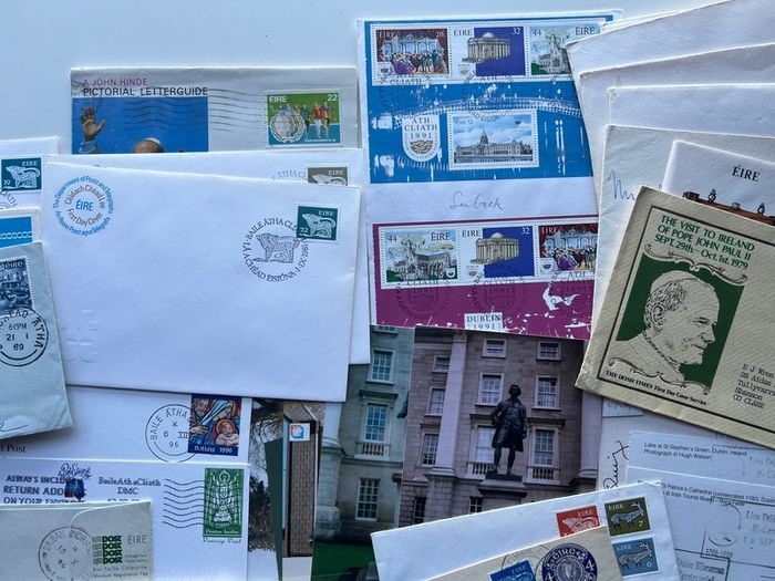 Irish FDC Envelopes Postcards Photos bundle Lot