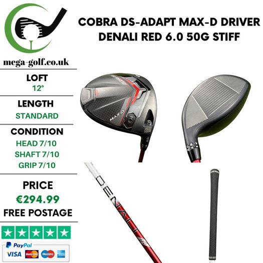 Cobra DS-Adapt Max-D Driver / 12 Degree / Denali Red 6.0 50G Stiff