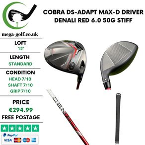 Cobra DS-Adapt Max-D Driver / 12 Degree / Denali Red 6.0 50G Stiff