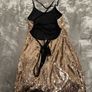 Gold Sequin mini dress, size 8 Image 2