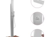 Outdoor Shower with Tray WPC Stainless Steel