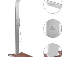 Outdoor Shower with Tray WPC Stainless Steel